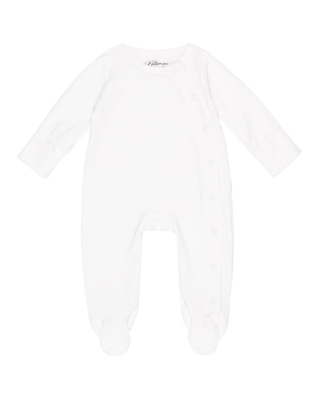 Offwhite økologisk pysjams med navn - boho blomsterprint