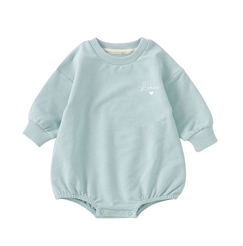 Minty mist  sweatshirt romper med navn - trykk