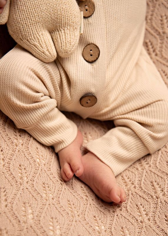 Sand bambusheldress i vaffelstoff