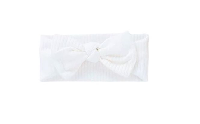Hovedbilde Hvit bredribbet hårbånd i økologisk bomull