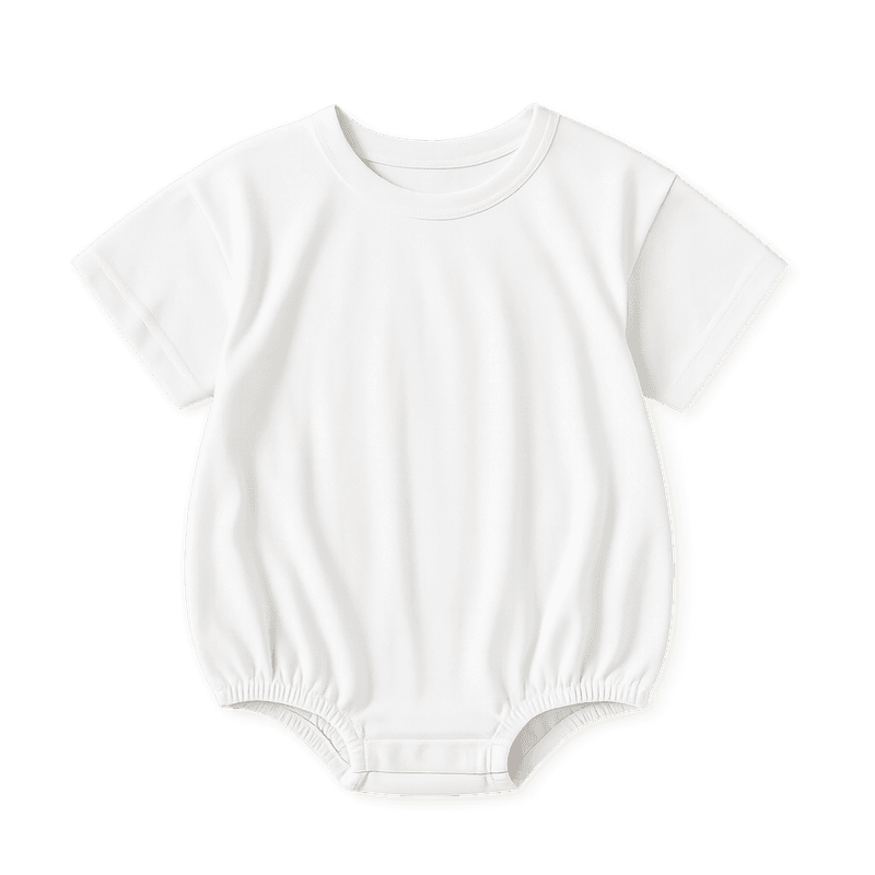 Hvit jersey t-shirt romper i økologisk bomull