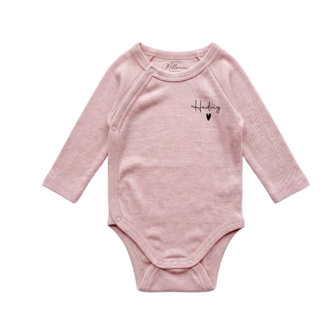 Hovedbilde Navnebody i merinoull med bambus omslagsbody i ...