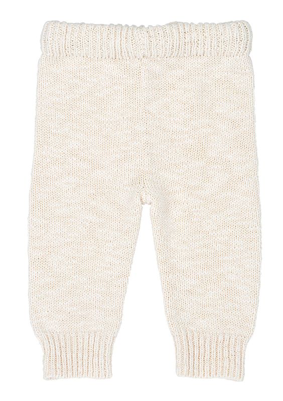 Strikket ribbet bukse i sand